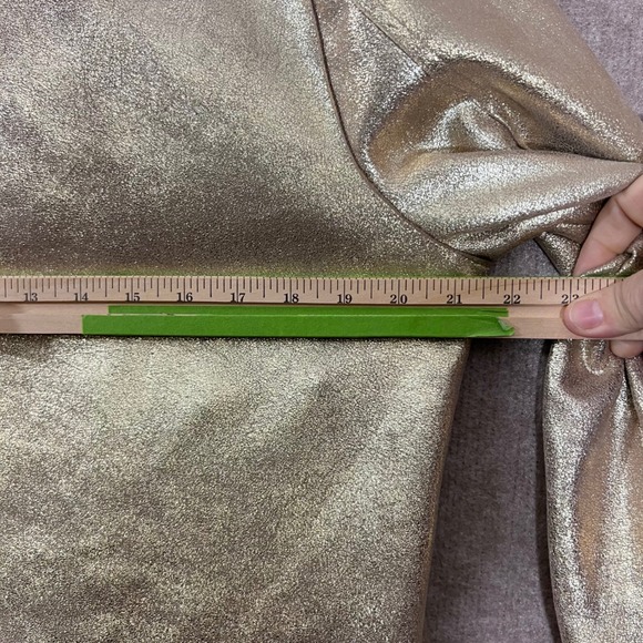 Cato Metallic Moto Jacket Women L Gold Faux Leather Shimmer Glam Biker Rocker - Picture 8 of 8